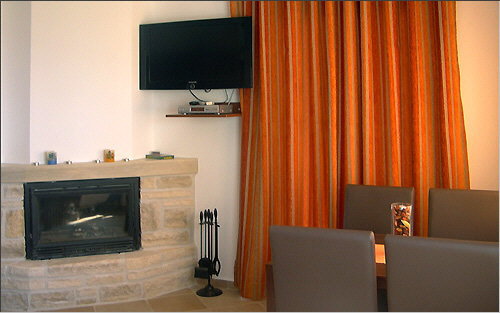 TV set and fireplace